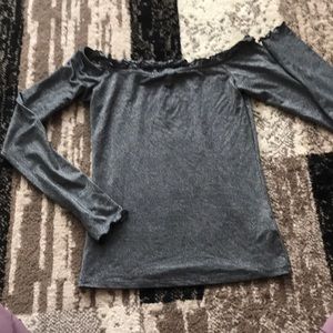 Shimmery crew neck top